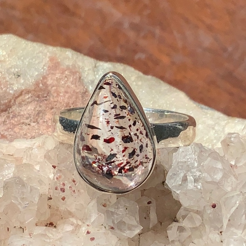 LUCKY ORIE QUARTZ 925 STERLING SILVER RING, SIZE 6